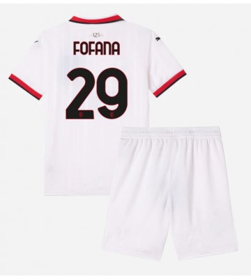 AC Milan Youssouf Fofana #29 Segunda Equipación Niños 2024-25 Manga Corta (+ Pantalones cortos)